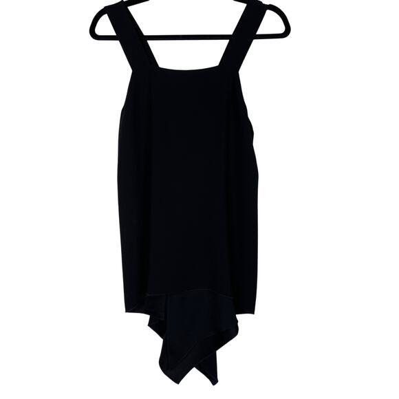 Club Monaco Small S Black Cross Back Flowy Tank Top Square Neck Tiered Back - Picture 1 of 8